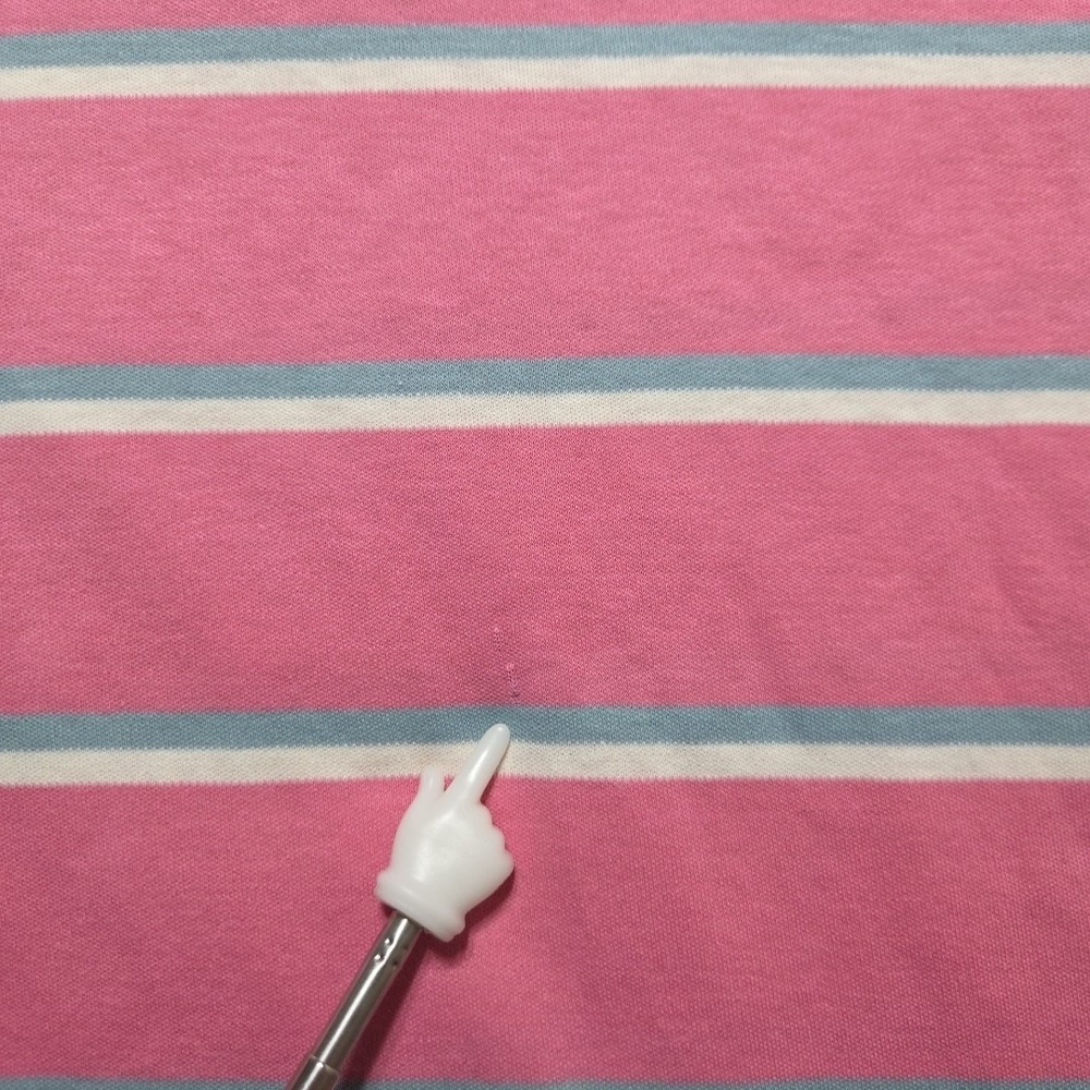 Vintage Polo Ralph Lauren Knit Polo Men's XL Pink White Striped Made In USA - Picture 8 of 9